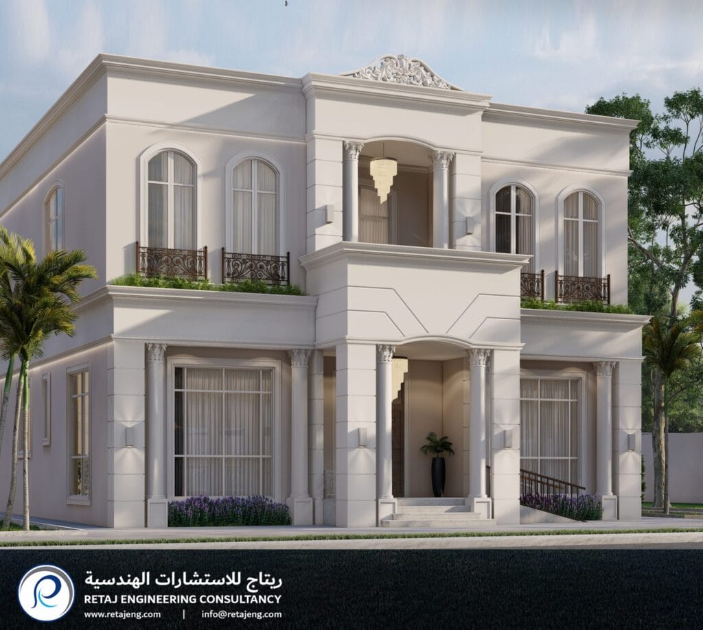 Modern villa design by Retaj Engineering, focusing on quality project management services.